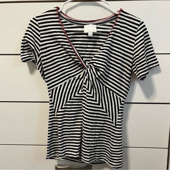 Anthropologie Black & White Stripe Blouse - Picture 2 of 5